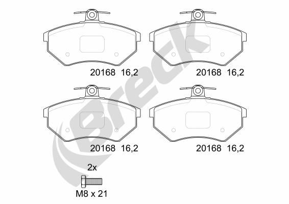 Brake Pad Set, disc brake BRECK 20168 00 701 00