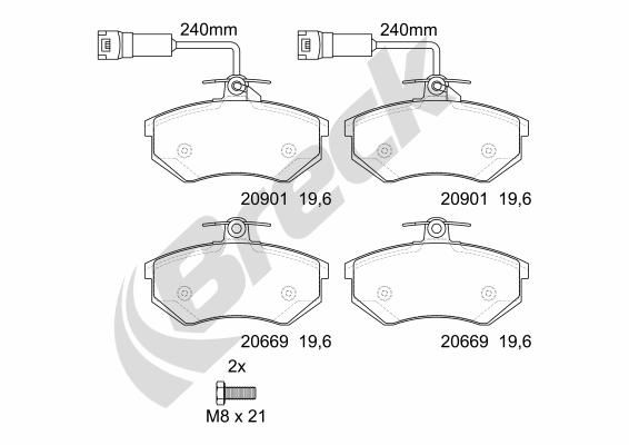 Brake Pad Set, disc brake BRECK 20669 10 701 10