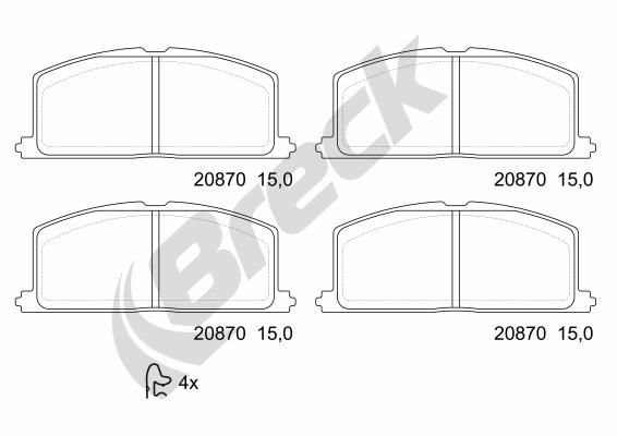 Brake Pad Set, disc brake BRECK 20870 00 701 10