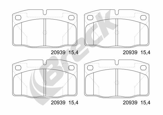 Brake Pad Set, disc brake BRECK 20939 00 702 00