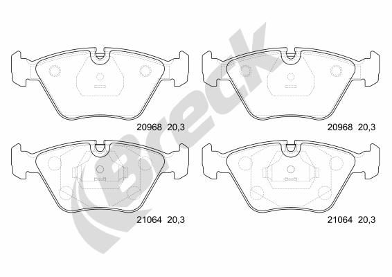 Brake Pad Set, disc brake BRECK 20968 10 701 00