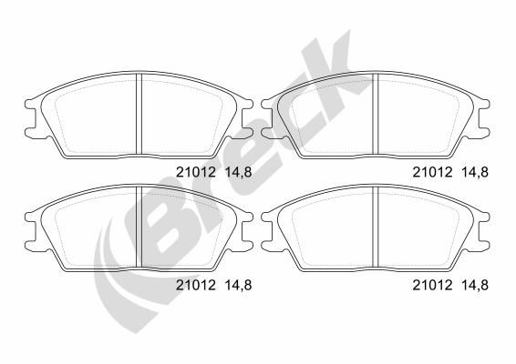 Brake Pad Set, disc brake BRECK 21012 00 701 00