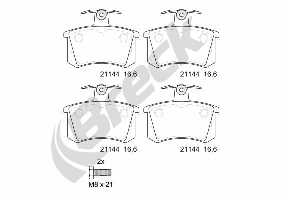 Brake Pad Set, disc brake BRECK 21144 00 704 00