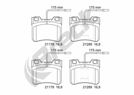 Brake Pad Set, disc brake BRECK 21179 00 702 10