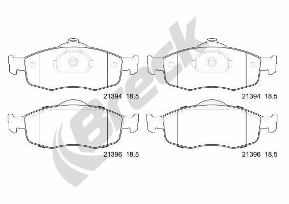 Brake Pad Set, disc brake BRECK 21394 00 701 00