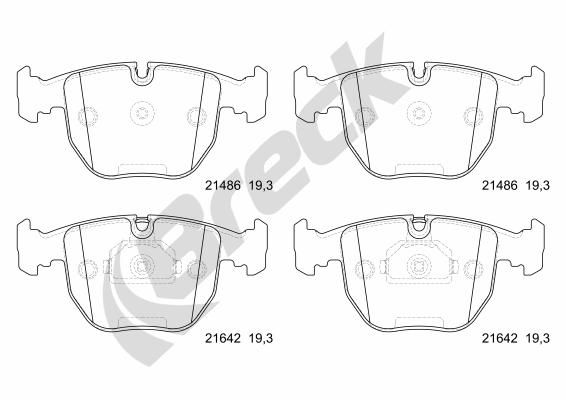 Brake Pad Set, disc brake BRECK 21486 00 701 10