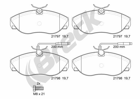 Brake Pad Set, disc brake BRECK 21797 00 703 10