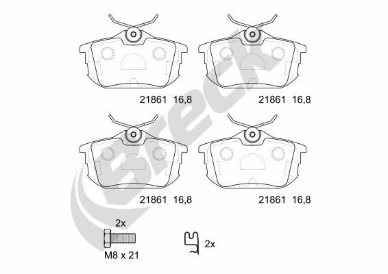 Brake Pad Set, disc brake BRECK 21861 10 704 10