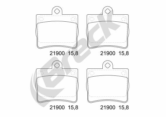 Brake Pad Set, disc brake BRECK 21900 00 702 00