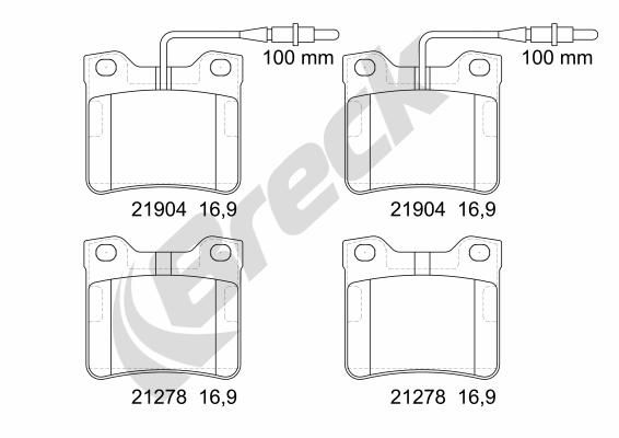 Brake Pad Set, disc brake BRECK 21904 00 701 10