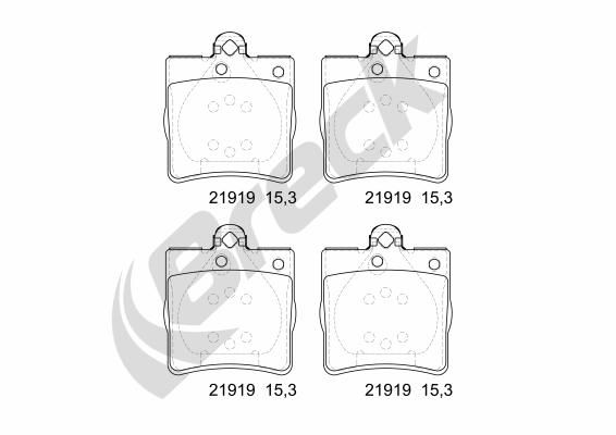 Brake Pad Set, disc brake BRECK 21919 00 702 00