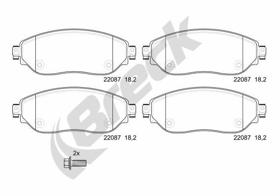 Brake Pad Set, disc brake BRECK 22087 00 703 00