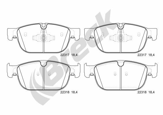 Brake Pad Set, disc brake BRECK 22317 00 553 00