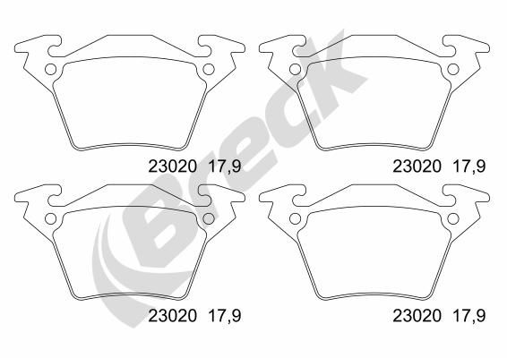 Brake Pad Set, disc brake BRECK 23020 00 704 00