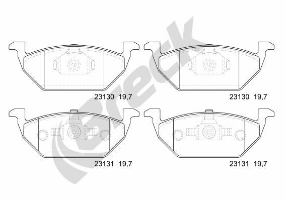 Brake Pad Set, disc brake BRECK 23130 00 702 00