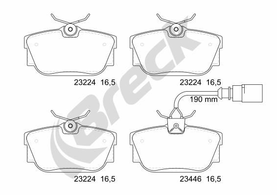 Brake Pad Set, disc brake BRECK 23224 00 702 10