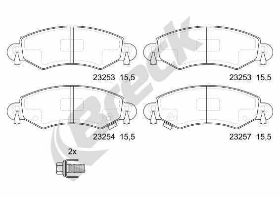 Brake Pad Set, disc brake BRECK 23253 00 702 10