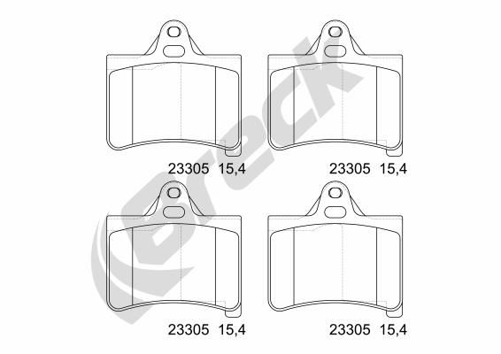 Brake Pad Set, disc brake BRECK 23305 00 702 00