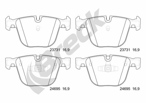 Brake Pad Set, disc brake BRECK 23731 00 702 10