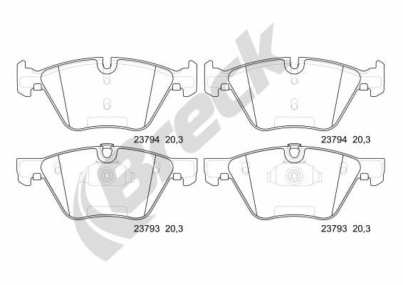 Brake Pad Set, disc brake BRECK 23794 00 701 00