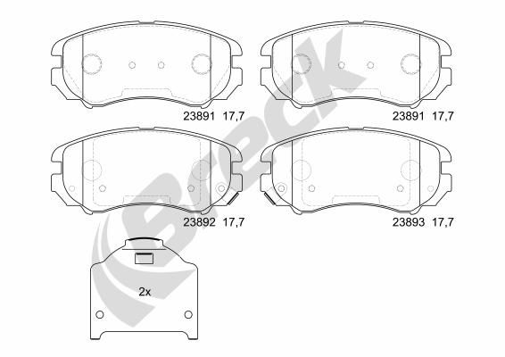 Brake Pad Set, disc brake BRECK 23891 00 701 10