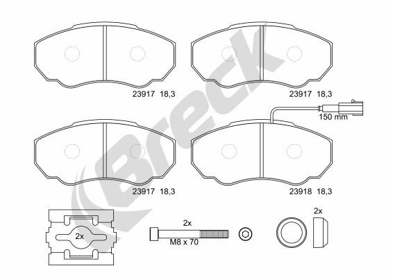 Brake Pad Set, disc brake BRECK 23917 00 703 10