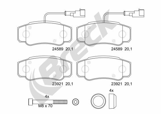 Brake Pad Set, disc brake BRECK 23921 00 703 10