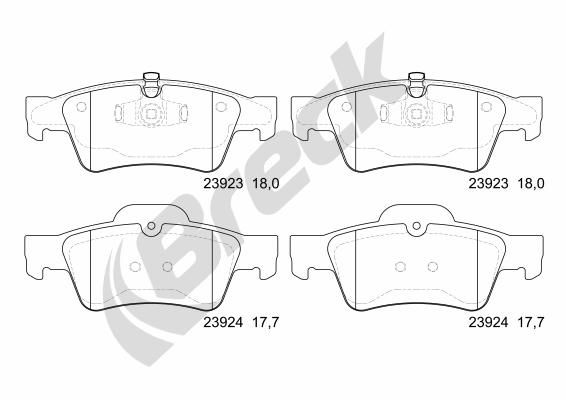 Brake Pad Set, disc brake BRECK 23923 00 702 00