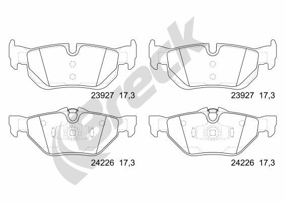 Brake Pad Set, disc brake BRECK 23927 00 704 00