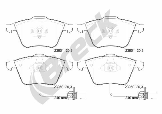 Brake Pad Set, disc brake BRECK 23950 00 552 10