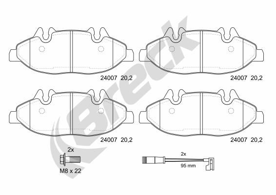 Brake Pad Set, disc brake BRECK 24007 00 703 00