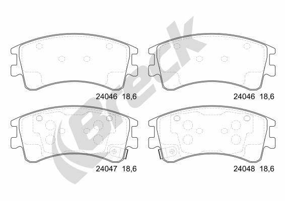 Brake Pad Set, disc brake BRECK 24046 00 701 10