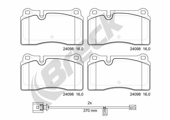 Stabdžių trinkelių rinkinys, diskinis stabdys BRECK 24098 00 551 10