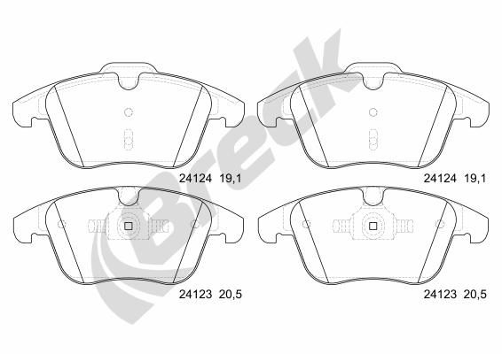 Brake Pad Set, disc brake BRECK 24123 00 701 00