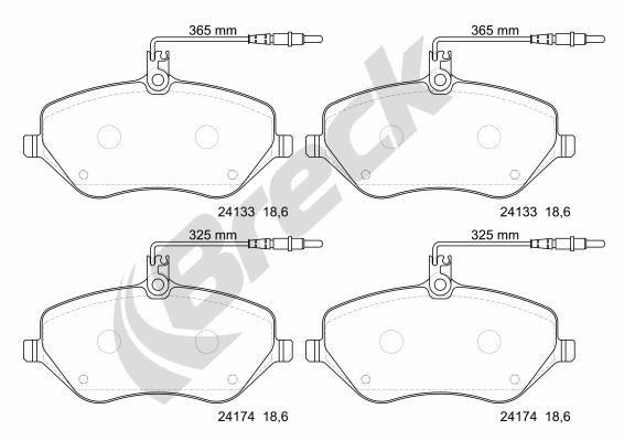 Brake Pad Set, disc brake BRECK 24133 00 701 10