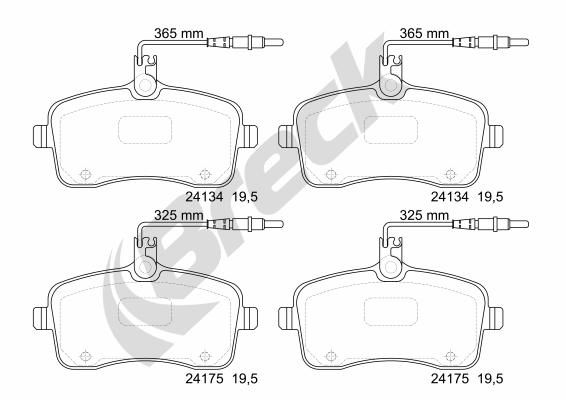 Brake Pad Set, disc brake BRECK 24134 00 701 10