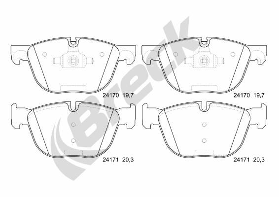 Brake Pad Set, disc brake BRECK 24170 00 552 00