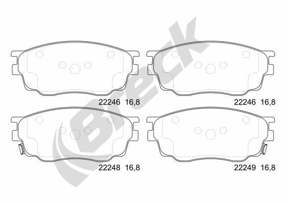 Brake Pad Set, disc brake BRECK 24246 00 701 10