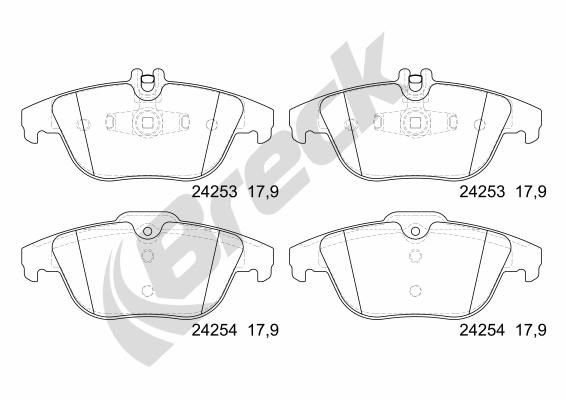 Brake Pad Set, disc brake BRECK 24253 00 702 00