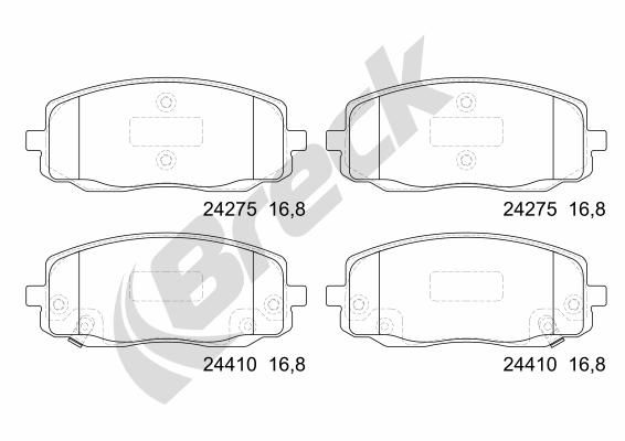 Brake Pad Set, disc brake BRECK 24275 00 702 10