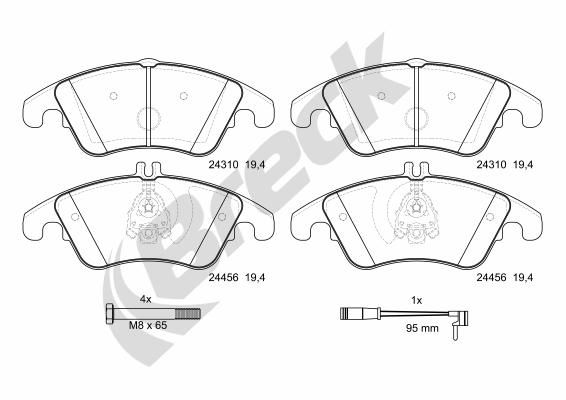 Brake Pad Set, disc brake BRECK 24310 00 551 00