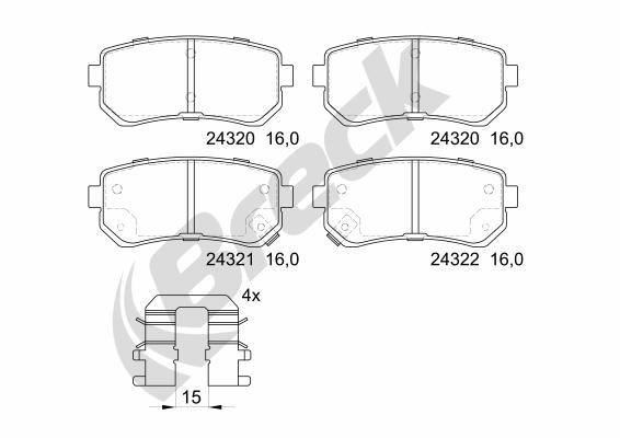 Brake Pad Set, disc brake BRECK 24320 00 704 10