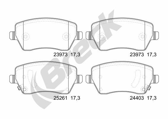 Brake Pad Set, disc brake BRECK 24403 00 702 00