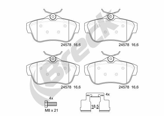 Brake Pad Set, disc brake BRECK 24578 00 702 00