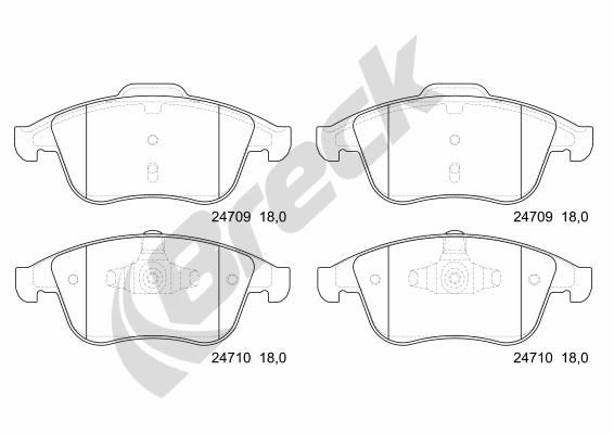 Brake Pad Set, disc brake BRECK 24709 00 701 00