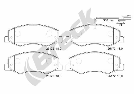 Brake Pad Set, disc brake BRECK 25172 00 703 10