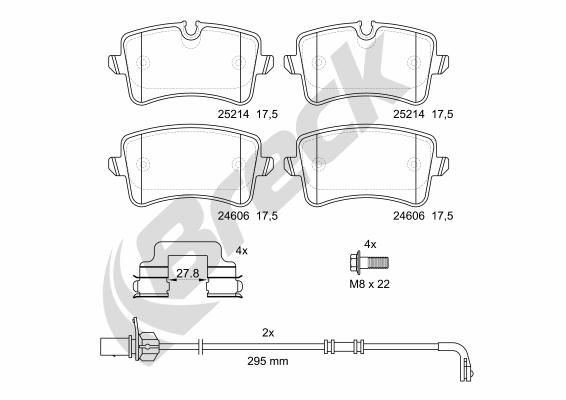 Brake Pad Set, disc brake BRECK 25214 00 554 00