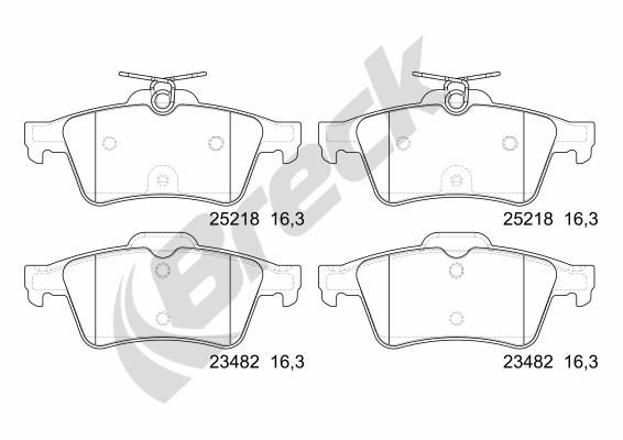 Brake Pad Set, disc brake BRECK 25218 00 702 00