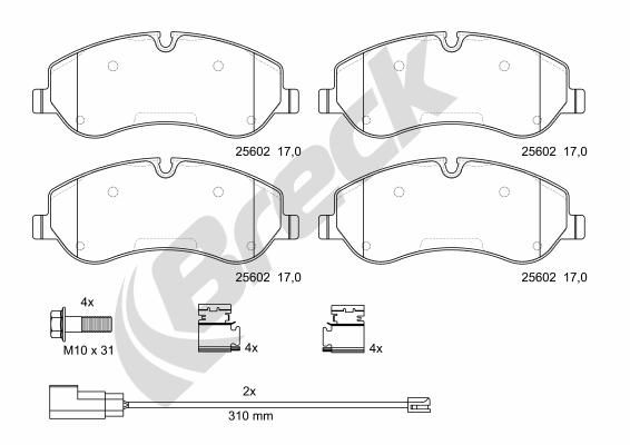 Brake Pad Set, disc brake BRECK 25602 00 703 00