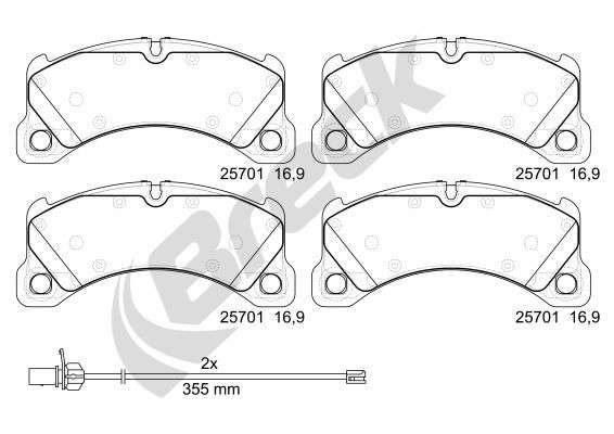 Brake Pad Set, disc brake BRECK 25701 00 553 00